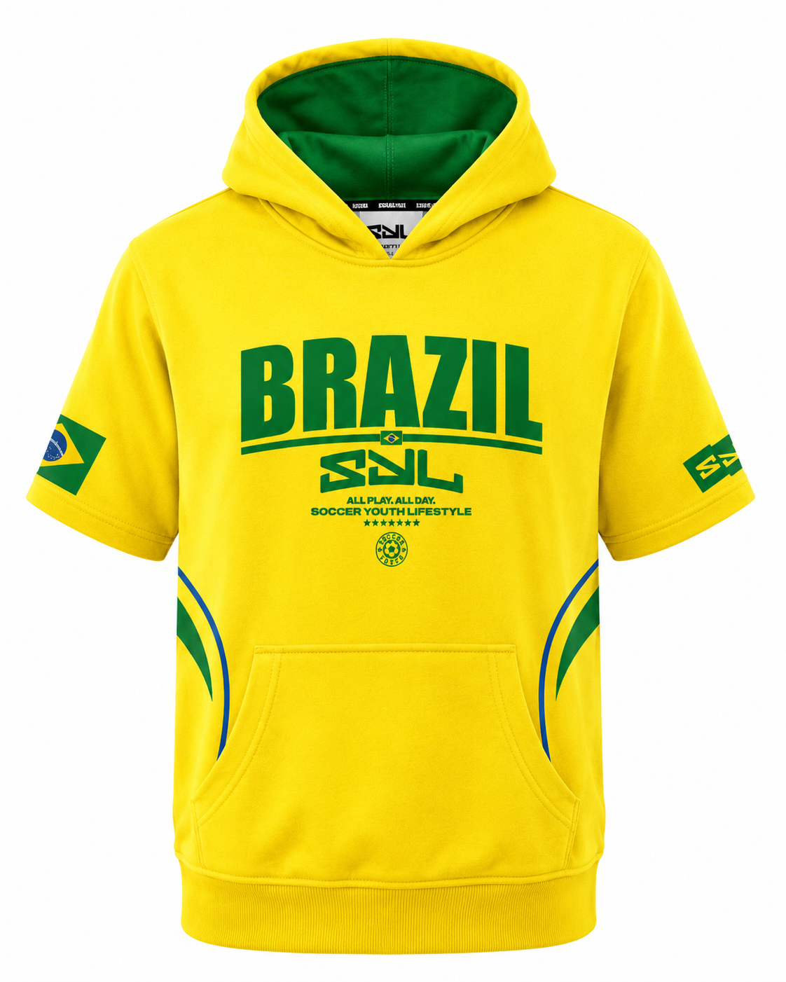 SYL Brazil Adult Short Sleeve Hoodie