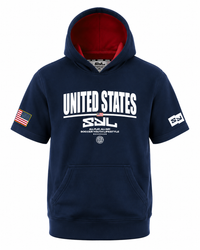 SYL USA Navy Adult Short Sleeve Hoodie